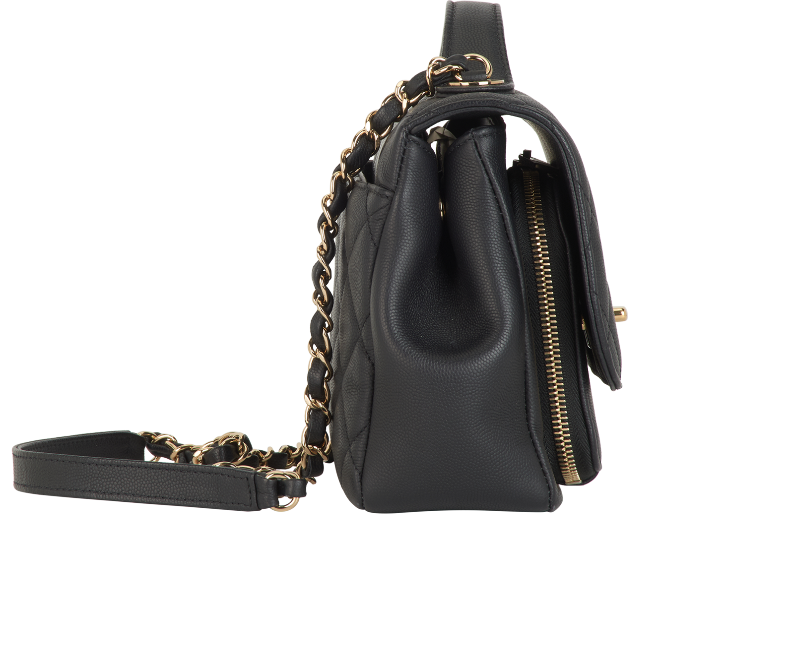 Business Affinity Bag, &pound;2,300, Handbags, Black, Caviar Leather, Side view